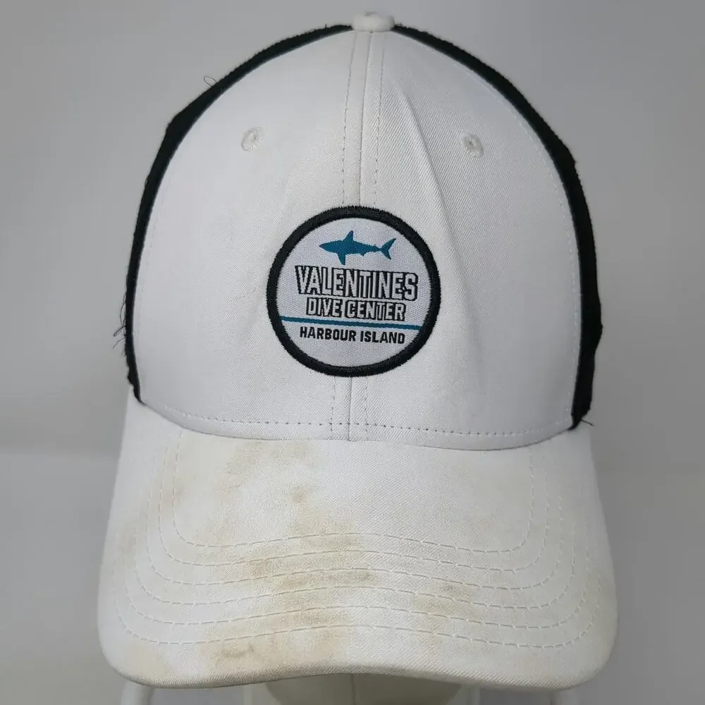 Legacy Baseball Cap White M Valentines Dive Center Bahamas Shark Mesh Back Hat